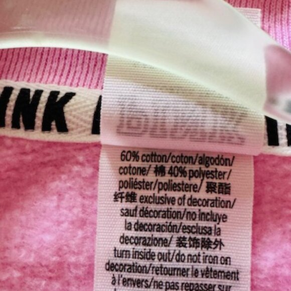 VS PINK Pastel Pink Colorblock Quarter Zip Sweatshirt S Preppy Soft Girl EUC - Picture 8 of 8